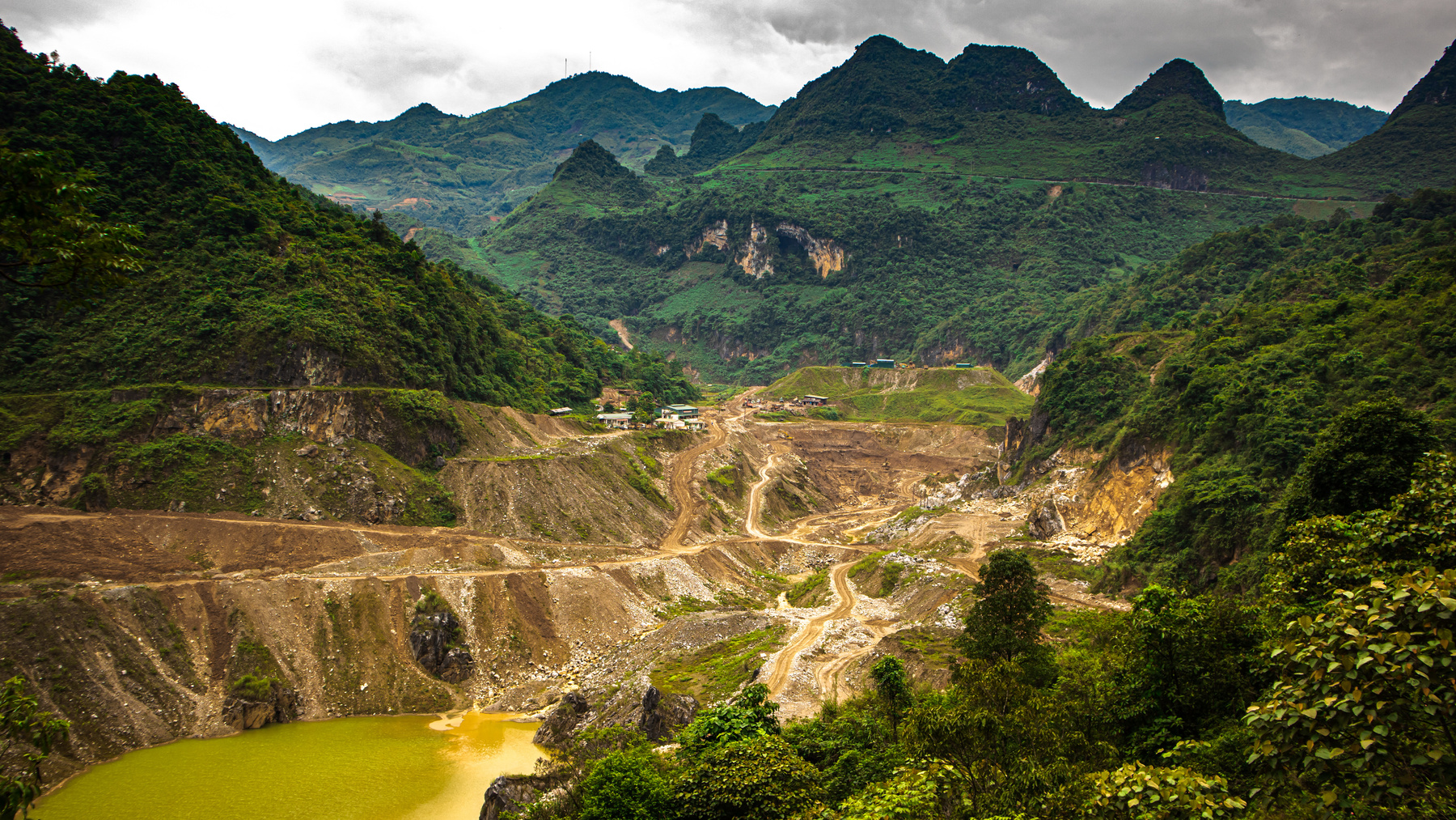 Critical mineral mining in Vietnam — rare earth extraction site