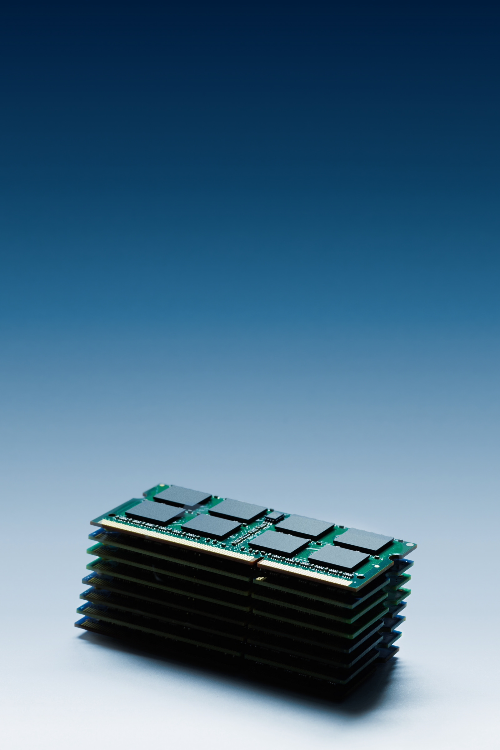 AI memory chip shortage concept with DRAM and HBM modules in short supply