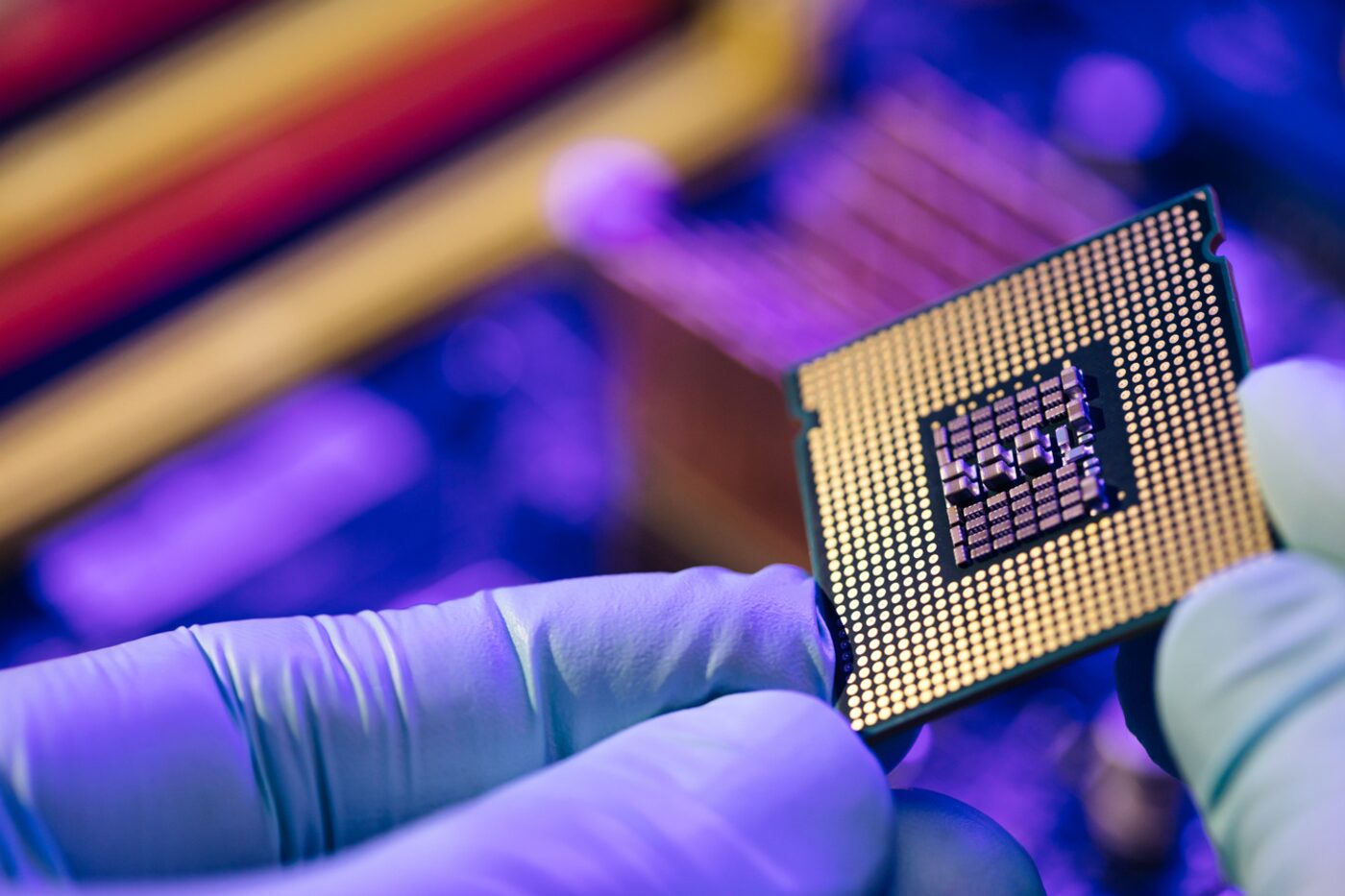 Semiconductor wafer representing tariff exposure for chip importers